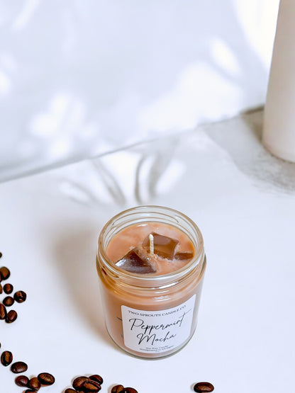 9 oz Peppermint Mocha Candle with Cubes